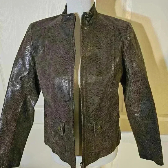 Alfani Women's Genuine Leather Jacket - Size S - Stylish and Chic - Picture 2 of 8